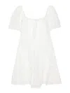 Ganni White Broderie Anglaise Layer Dress In Black