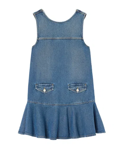 Ganni Light Denim Mini Dress In Blue