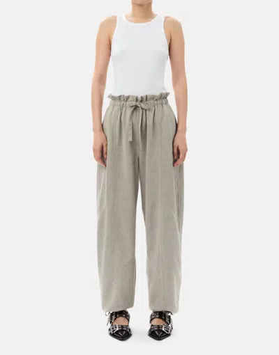 Ganni Light Melange Suiting Pants In Alfalfa In Gray