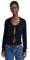 Ganni Light Mohair Tie String Cardigan Sky Captain In Sky Captain