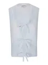 Ganni Light Mohair Tie String Vest In White