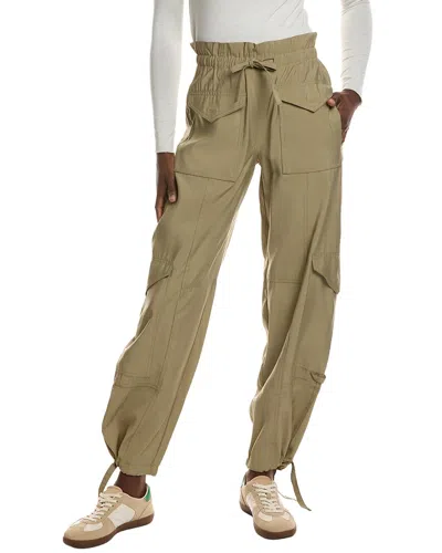 Ganni Light Slub High Waist Pocket Pant In Brown