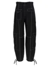 Ganni Straight Leg Cargo Pants In Black