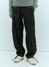 Ganni Straight Leg Cargo Pants In Black
