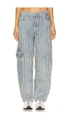 Ganni Light Stripe Denim Carpenter Jeans