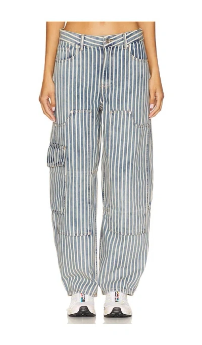 Ganni Light Stripe Denim Carpenter Jeans