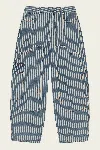 Ganni Light Stripe Denim Carpenter Jeans In Soft Chambray In Gray