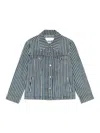 Ganni Light Stripe Denim Jacket In Multi
