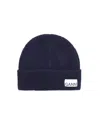 Ganni Light Structured Rib Knit Beanie Peacoat In Blue