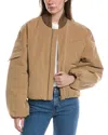 Ganni Logo-embroidered Bomber Jacket In Brown