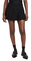 GANNI LIGHT TWILL PLEATED MINI SKIRT BLACK