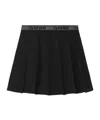 Ganni Light Twill Pleated Mini Skirt In Black In Black