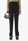 Ganni Light Twill Tailored Pants In Black