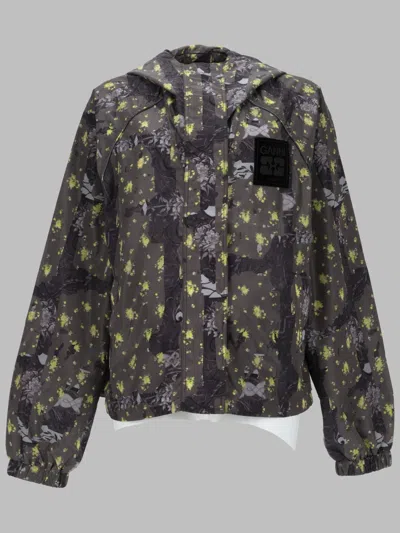 Ganni Lightweight Jacket With Unique Stamp Design For Women In Brown