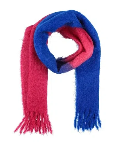 Ganni Lightweight Knit Scarf In Blue