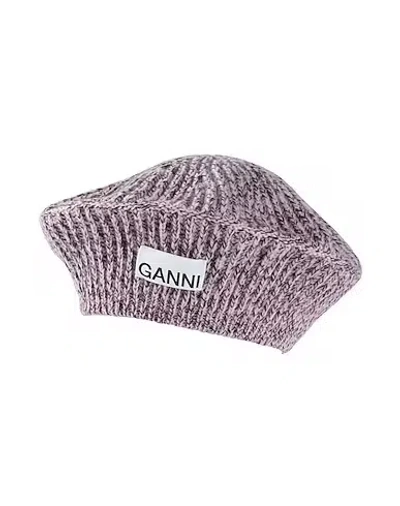 Ganni Lightweight Knitted Beret In Pink