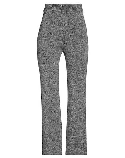 Ganni Lightweight Knitted Flared Pants In Gray