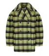 Ganni Lime Sherbet Double-breasted Coat In Green