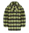 Ganni Lime Sherbet Double-breasted Coat In Green