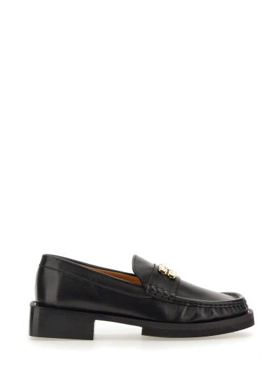 Ganni Butterfly Logo Loafer  - Leather - Black