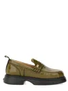 Ganni Logo Loafer Chunky Sole Glossy Finish In Green