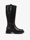 Ganni Crinkled Faux Leather Boots In Black