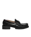 Ganni Black Patent Leather Loafers In Black