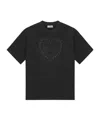 Ganni Logo Crystal-embellished Cotton T-shirt In Black
