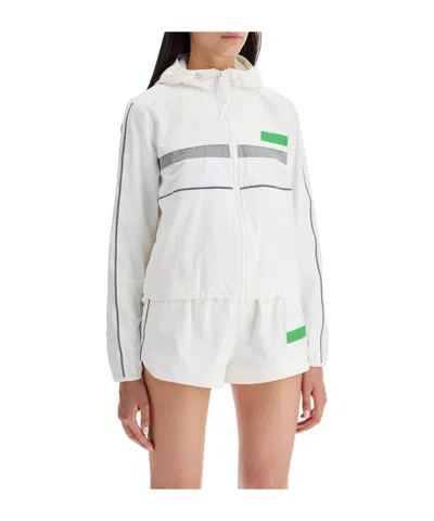 Ganni Logo-appliqué Zip-up Track Jacket In White