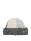 Ganni Logo-appliqué Beanie In Gray