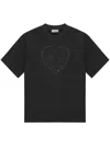 Ganni Logo Crystal-embellished Cotton T-shirt In Schwarz