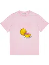 Ganni Logo Appliqué Graphic Print T-shirt In Rosa
