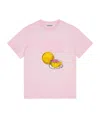 Ganni Logo Appliqué Graphic Print T-shirt In Yellow