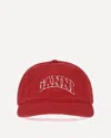 Ganni Logo Baseball Cap In Red