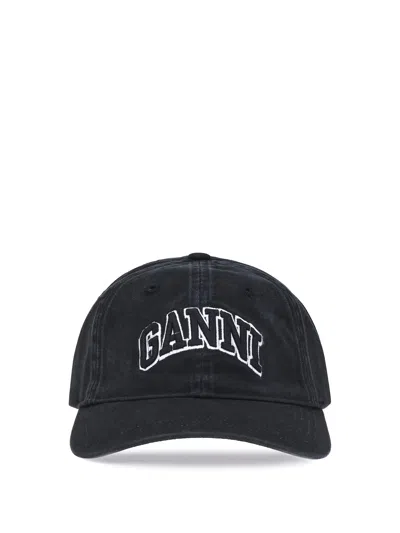 GANNI LOGO BASEBALL CAP