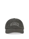 Ganni Logo Baseball Cap In Black