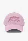 Ganni Solid Color Baseball Cap In Pink