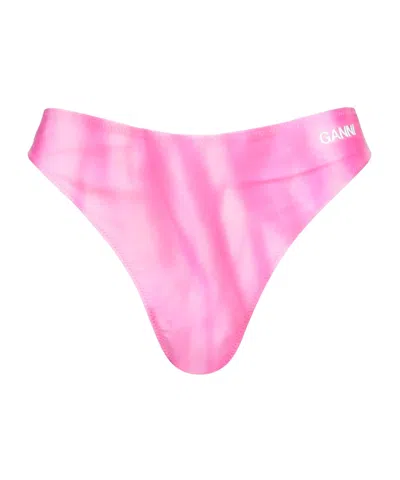 Ganni Logo Bikini Bottoms In Multi