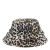 Ganni Logo Bucket Hat In Animal Print