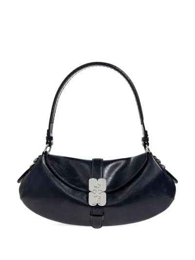 Ganni Logo-buckle Tote Bag In Black
