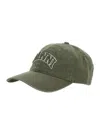 Ganni Green Baseball Cap With Logo Lettering Embroidery On The Front And Logo Patch On The Rear In Cotton  In Green
