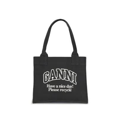 GANNI GANNI LOGO CANVAS TOTE BAG