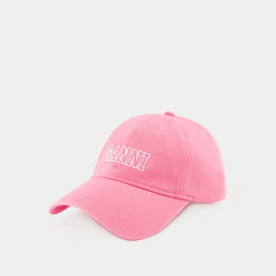 Ganni Logo Cap -  - Cotton - Pink