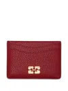Ganni Logo Cardholder In Brown