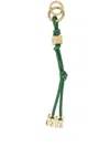 Ganni Logo-charm Keyring In Green