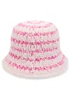 Ganni Logo Crochet Cotton Bucket Hat