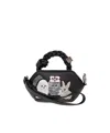 Ganni Nano Charms Mini Bag With Braided Handle In Black