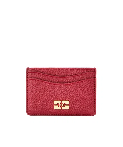 Ganni Logo Detail Card Holder In Purple
