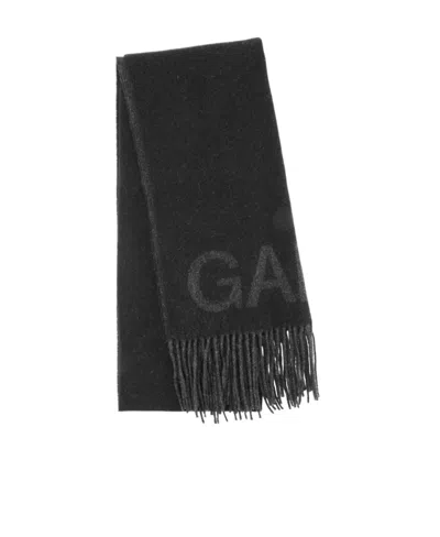 Ganni Logo Detailed Fringed Scarf