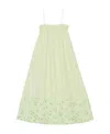 Ganni Ssense Exclusive Green Midi Dress In Yellow